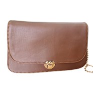 Dark Brown Real Leather Crossbody Bag